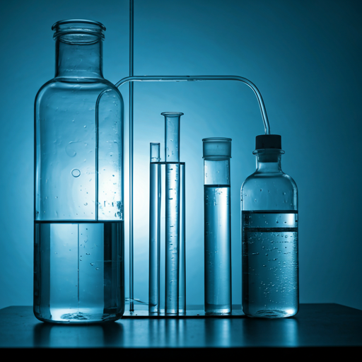 Water testing bottles in a laboratory setting